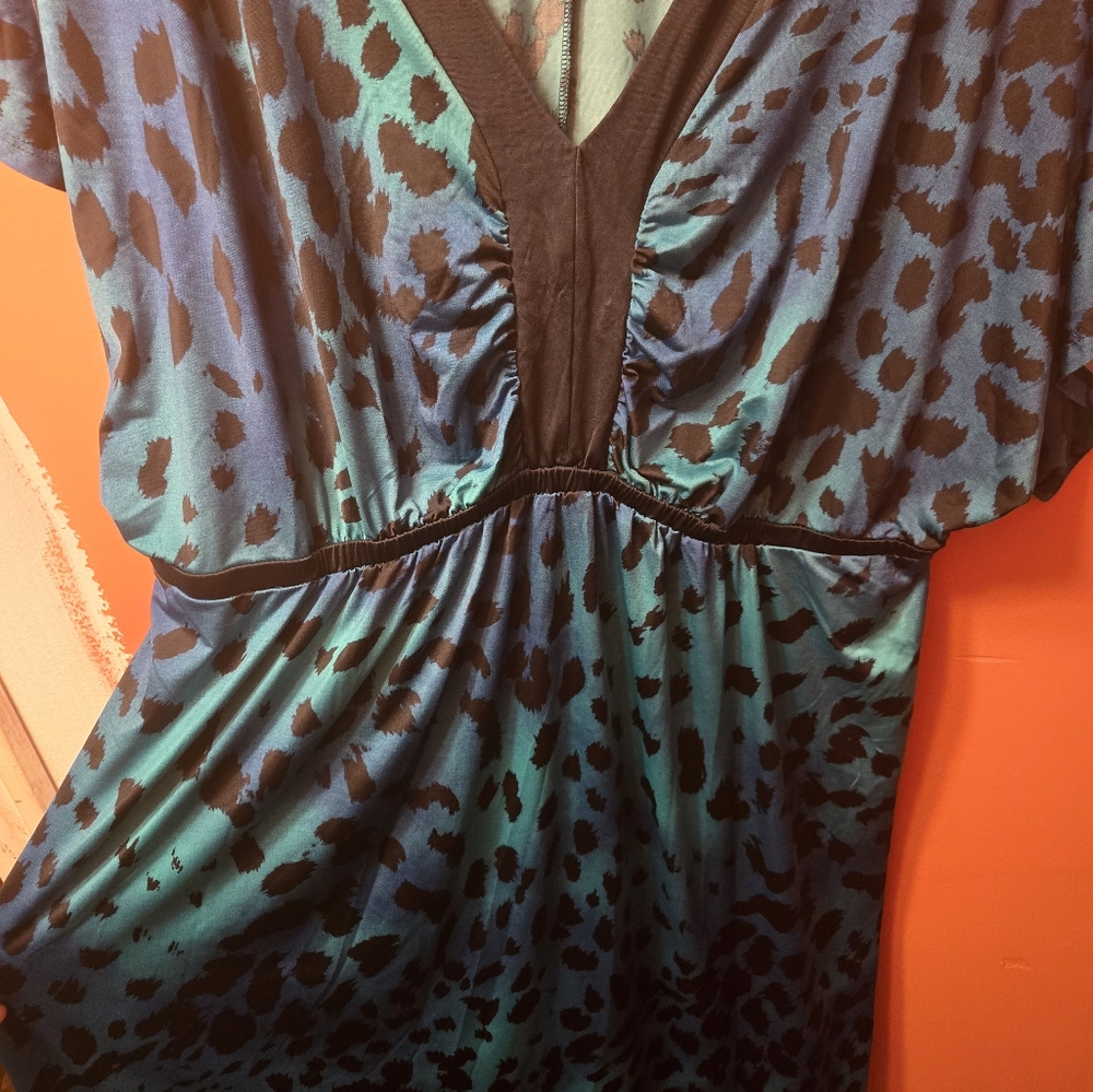 Blue and Black Animal Swimsuit Dress